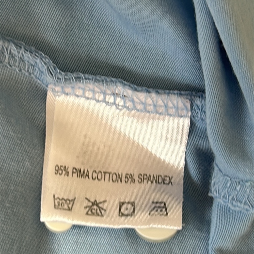 Fish Hippie Pima Cotton Polo Shirt w Logo & Permanent Collar Stays Youth XL Blue - Picture 9 of 11